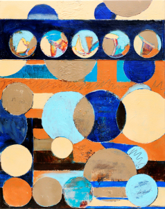 Patti Russell "Circle Play" 30x24 Mixed Media
